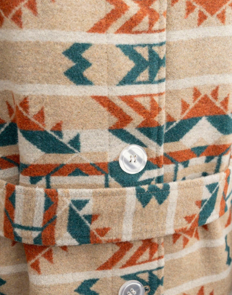 Outback Trading Company Women's Valarie Burnt Orange Aztec Belted Jacket 40265-BTO