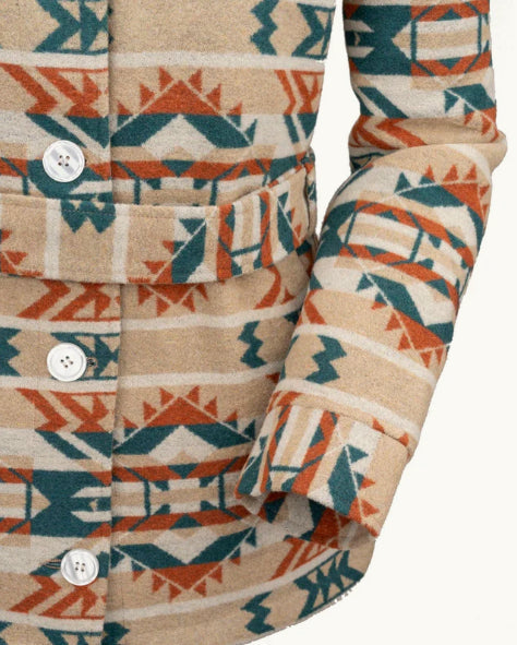 Outback Trading Company Women's Valarie Burnt Orange Aztec Belted Jacket 40265-BTO