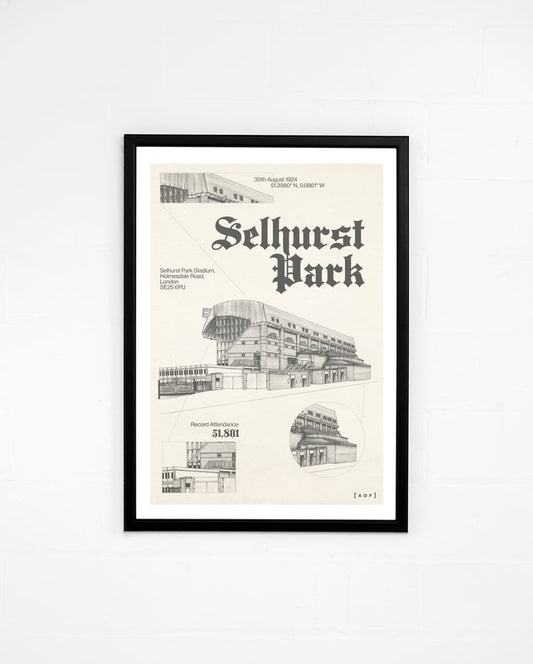 ART OF x Crystal Palace Blueprint Framed Print | CPFC Football Art