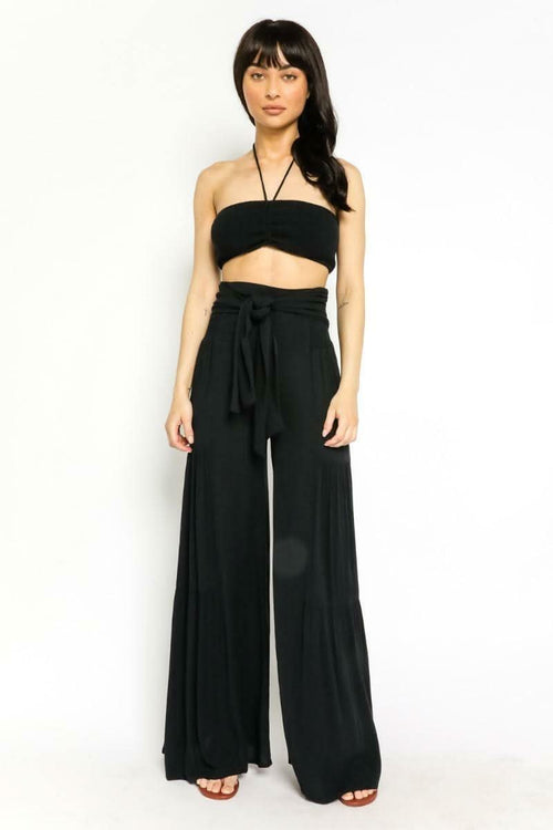 By The Shore Black Two-Piece Jumpsuit