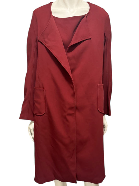 Pamella Roland Red Tailored Dress &amp; Jacket Set – L