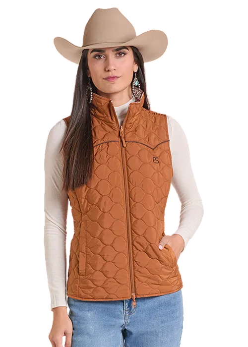 Panhandle Slim Women's Rust Aztec Print Reversible Vest DW98C09310