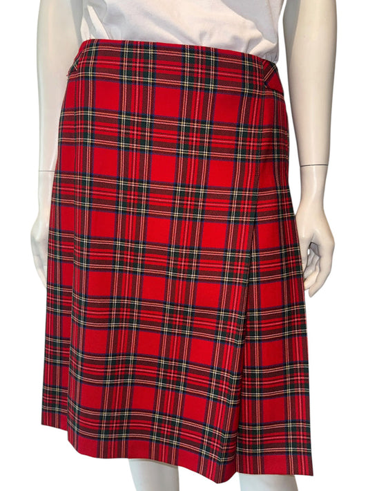 Pendleton Red Tartan Virgin Wool Pleated Skirt – Women's Size 10