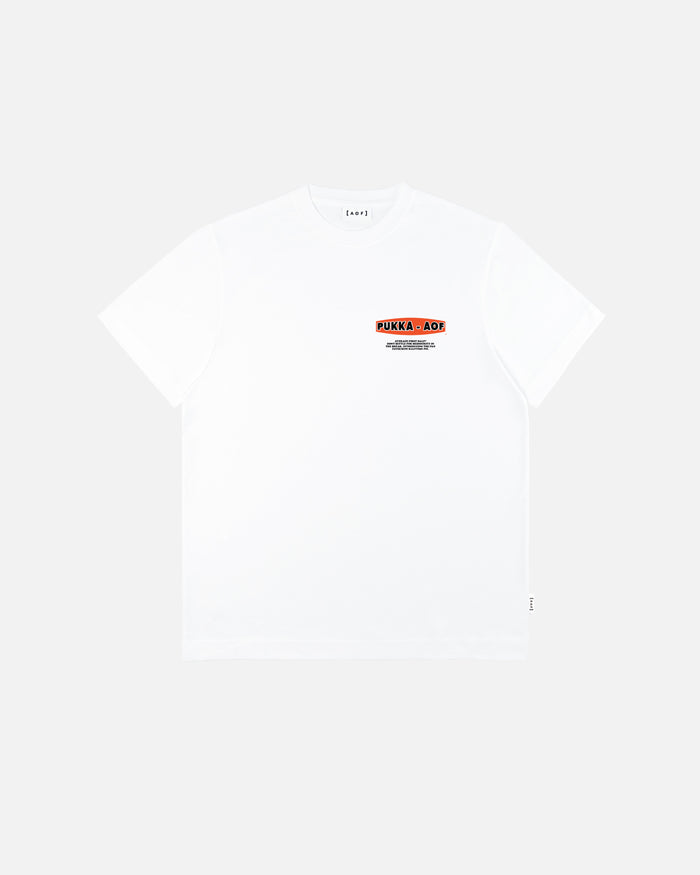 ART OF x Pukka's Halftime Pie | White Graphic Football T-shirt