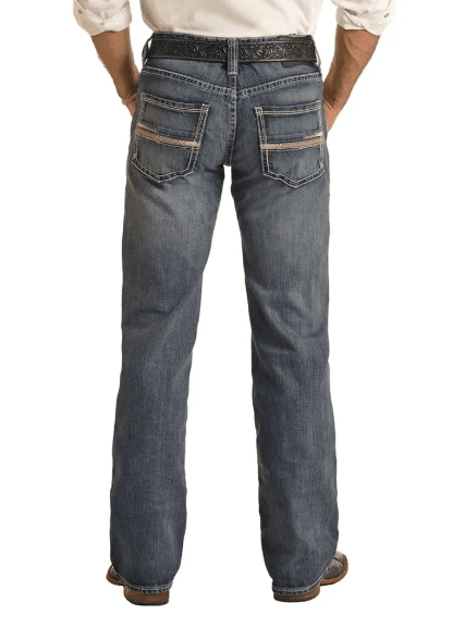 Rock & Roll Cowboy Men's Medium Wash Regular Straight Leg Jeans BM1PD04253