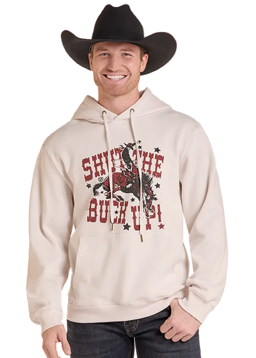 Rock & Roll Cowboy Natural 'Shut Up' Bronco Western Hoodie BU94T09857
