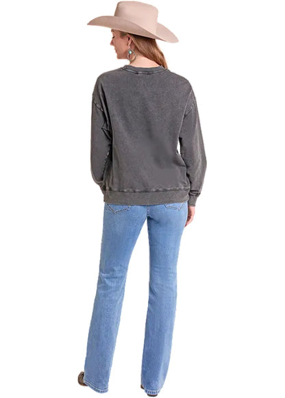 Rock & Roll Cowgirl Black 'Wild West Cowboy' Sweatshirt BW91T09721