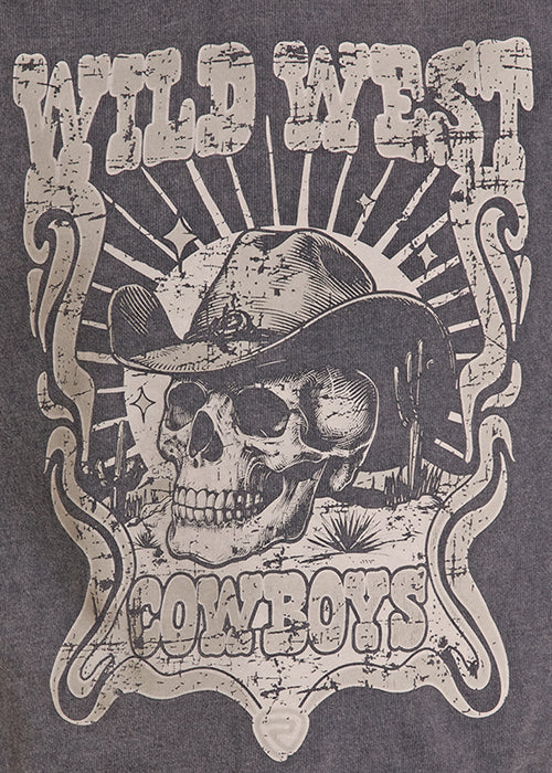 Rock & Roll Cowgirl Black 'Wild West Cowboy' Sweatshirt BW91T09721