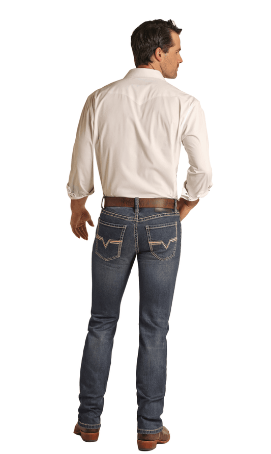 Rock & Roll Denim Men's Reflex Revolver Slim Fit Straight Leg Jeans RRMD1RR0LL