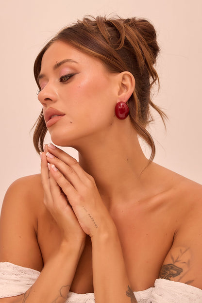Rouge Halo Earrings - Wine