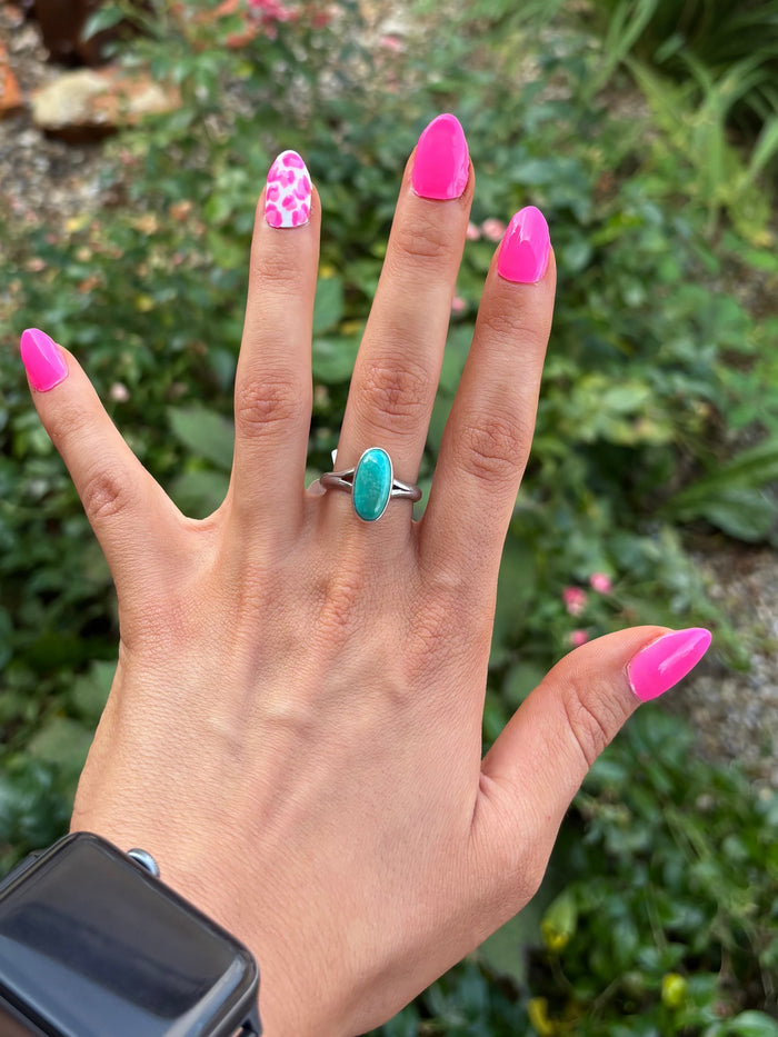 Royston Turquoise Handmade Navajo Sterling Silver Ring