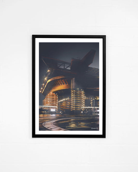 ART OF San Siro by Night Framed Print | Italian Football Wall Art