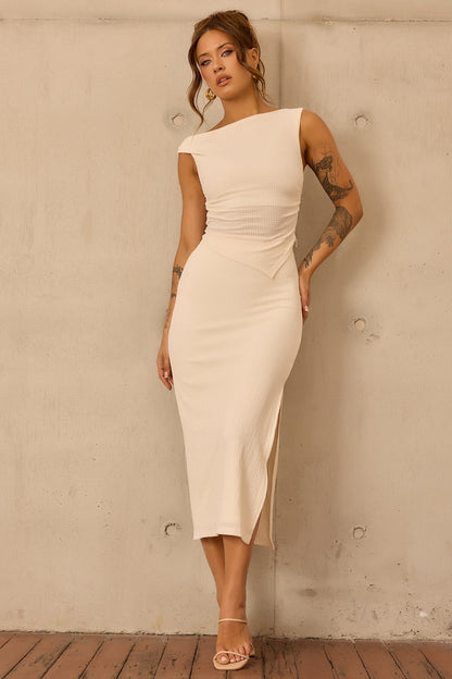 Sculpted Grace Jersey Top - Cream