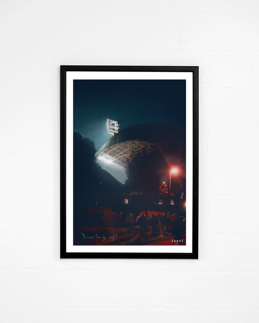 ART OF Crystal Palace Selhurst Park by Night Print | CPFC Football Art
