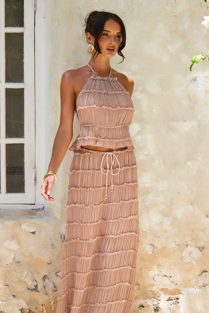 Seraphina Halter Top - Taupe