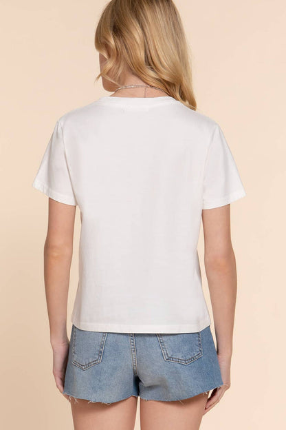 Short Sleeve Garment Dye Knit Top