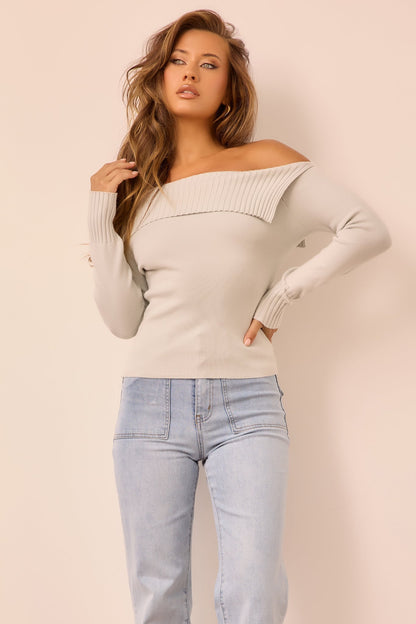 Soft Touch Knit Top - Grey