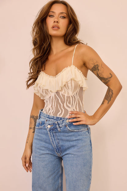 Soft Whispers Lace Bodysuit - Ivory