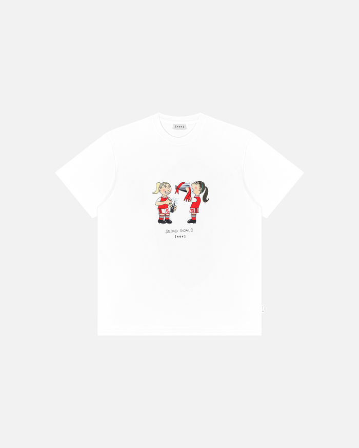 ART OF Squad Goals Tee | White Graphic Women's Football T-shirt