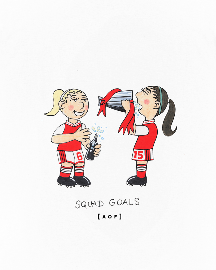 ART OF Squad Goals Tee | White Graphic Women's Football T-shirt
