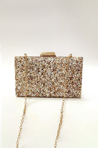 Starlit Mirage Clutch Bag - Beige