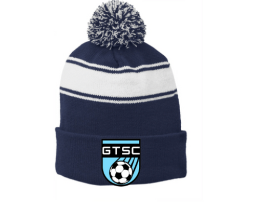 STC28-Sport-Tek® Stripe Pom Pom Beanie- GTSC