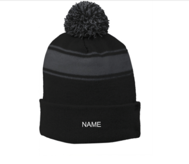 STC28-Sport-Tek® Stripe Pom Pom Beanie- GTSC