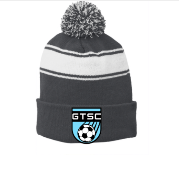 STC28-Sport-Tek® Stripe Pom Pom Beanie- GTSC