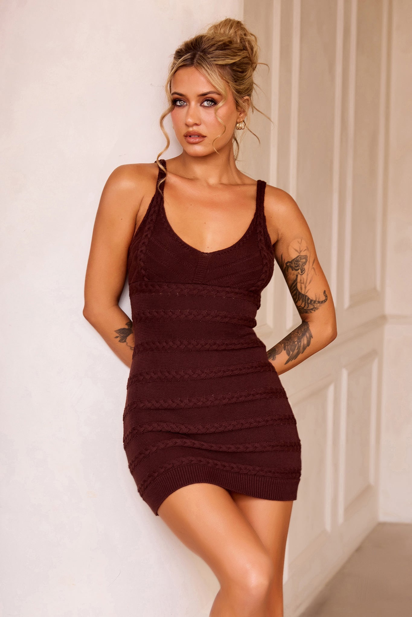 Summer Solstice Knit Dress - Chocolate