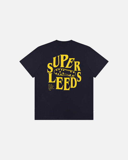ART OF x Leeds Super Leeds Tee | LUFC Navy Graphic Football T-shirt