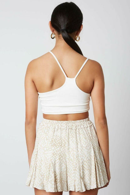 By The Sea Tan and White Print Shorts