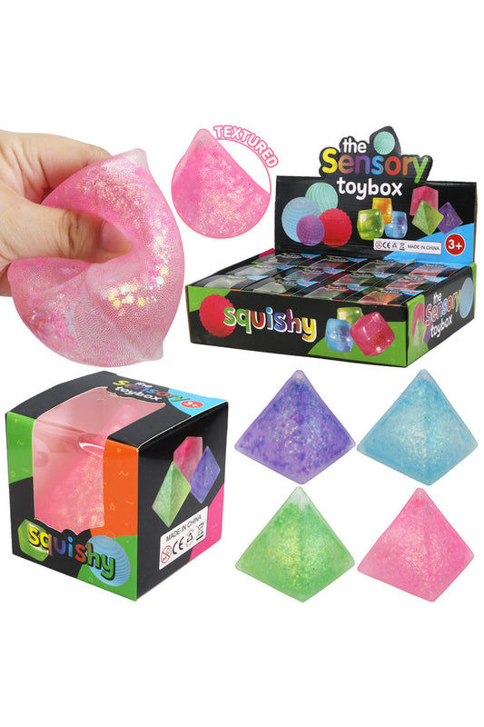 Textured Glittery Pyramid Squishy
