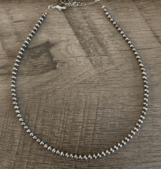 The Bijoux FAB 14" 4mm Sterling Silver Pearls Choker Necklace CHO-NAV-119 CHO-NAV-119-4MM
