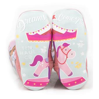 Tin Haul Infant Pink with Printed Horses Top Baby Cowgirl Boots 0104-Painted Cowgirl Western Store
