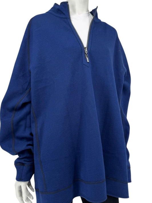 Tommy Bahama Reversible Subtropics Quarter-Zip Pullover – Navy Heather – NWT – Size XXL