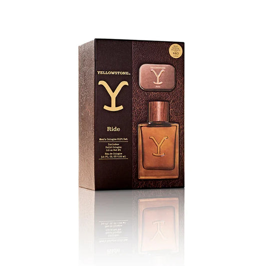 Tru Fragrance Men's Yellowstone Ride 3.4 oz. Cologne Spray & Solid Set 98317