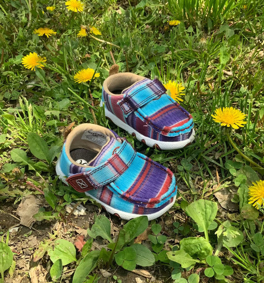 Twisted X Infant & Toddler Hooey Driving Moc Blue Multi Color Baby Shoes IHYC003