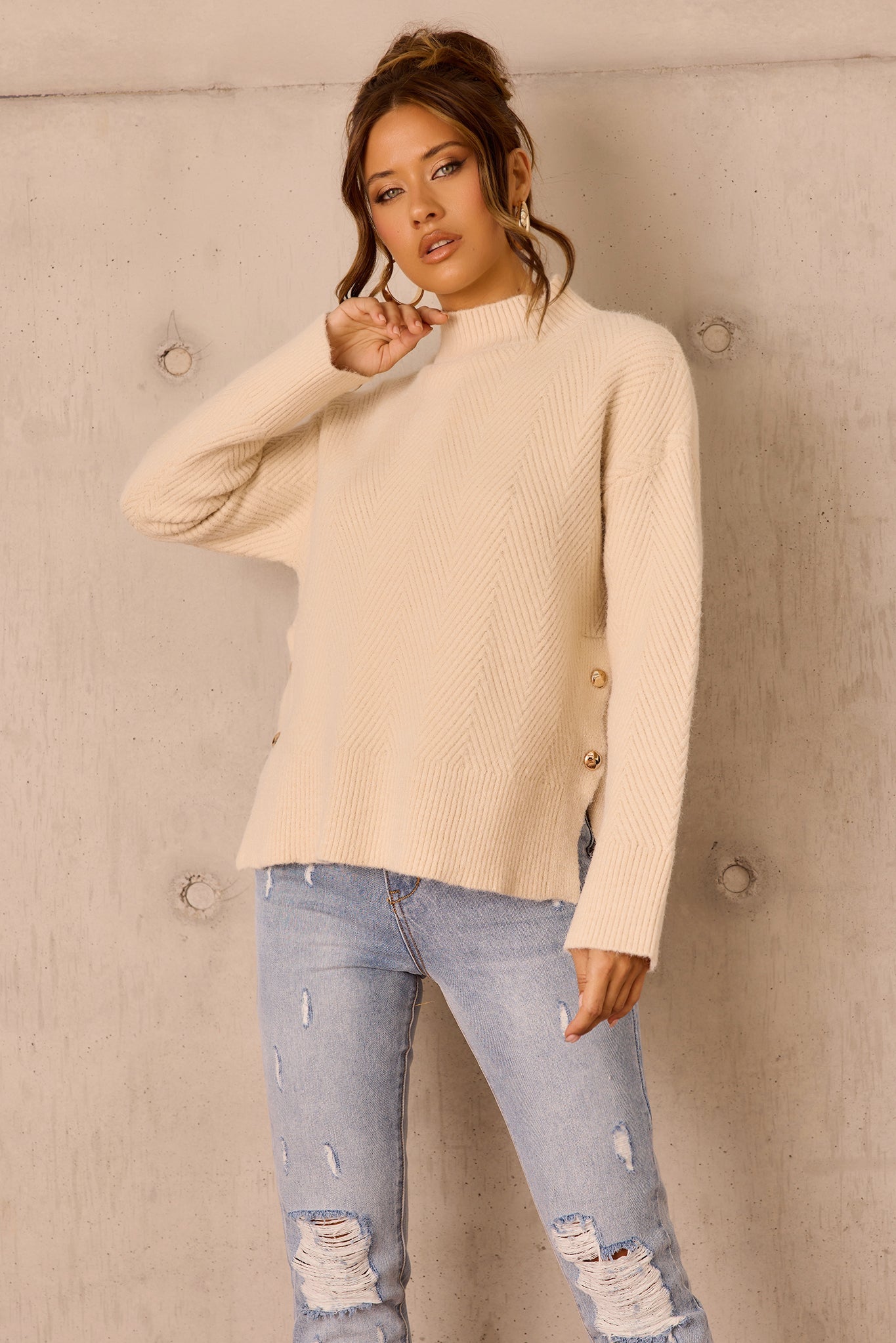 Washed Ashore Knit Sweater - Bone