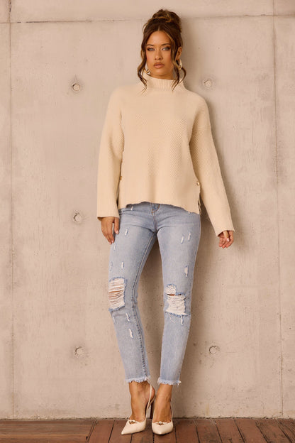 Washed Ashore Knit Sweater - Bone