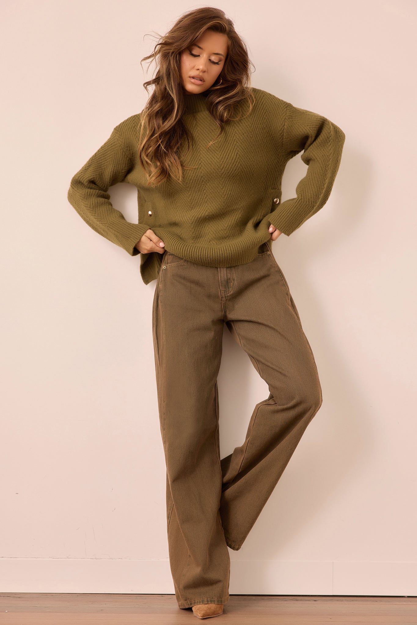 Washed Ashore Knit Sweater - Olive