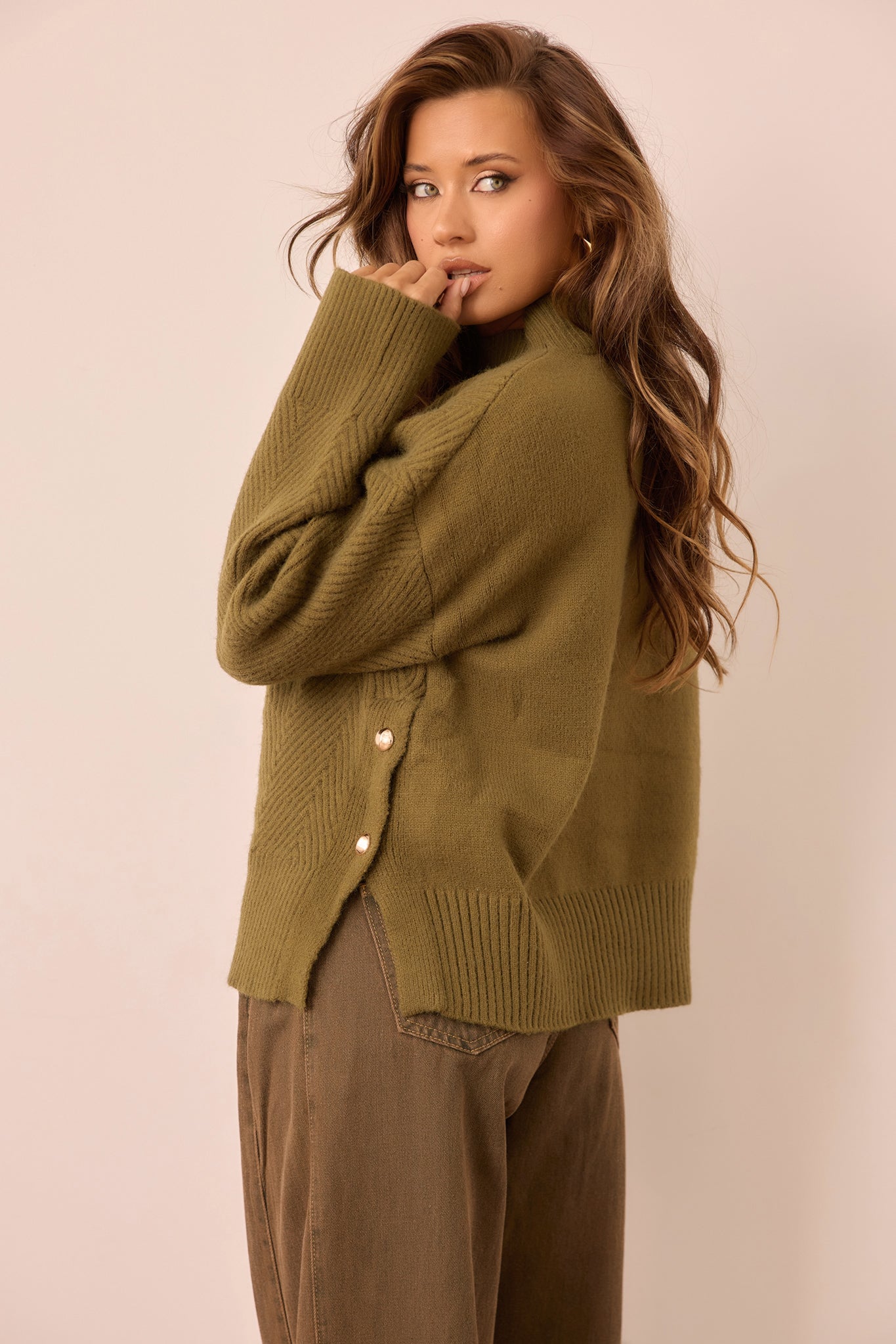 Washed Ashore Knit Sweater - Olive