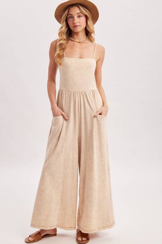 WASHED WIDE LEG JUMPSUIT