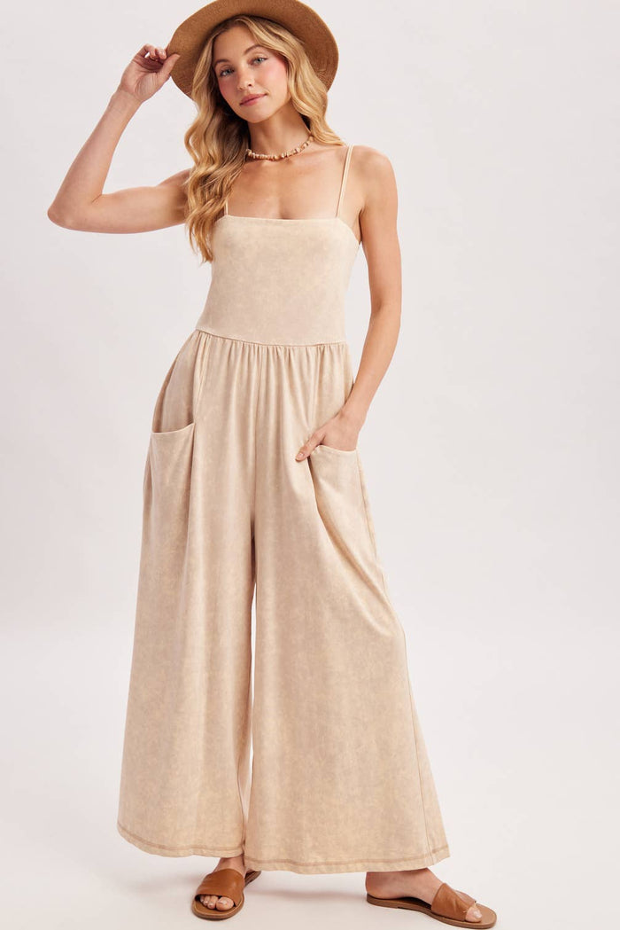 WASHED WIDE LEG JUMPSUIT