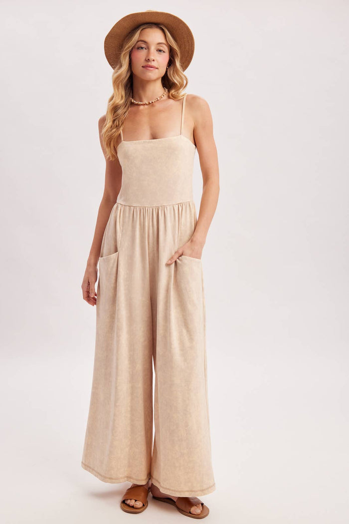 WASHED WIDE LEG JUMPSUIT