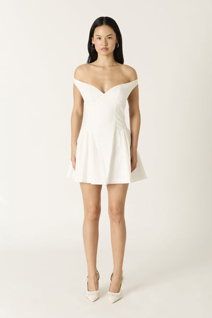 Althea White Off-Shoulder Mini Dress