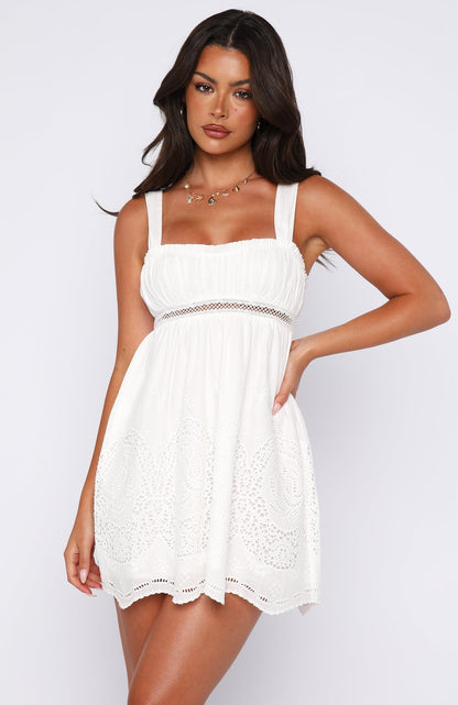 Let It Flow Mini Dress White