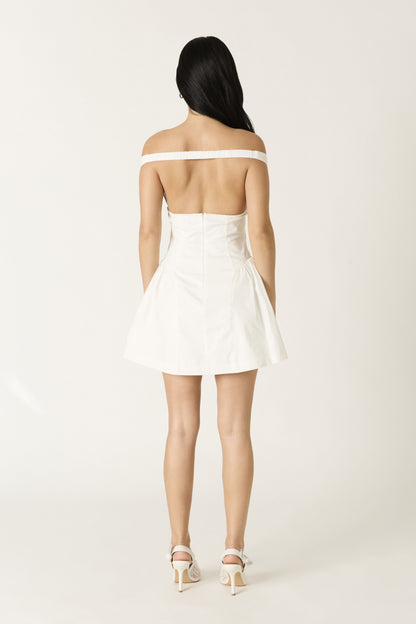 Althea White Off-Shoulder Mini Dress