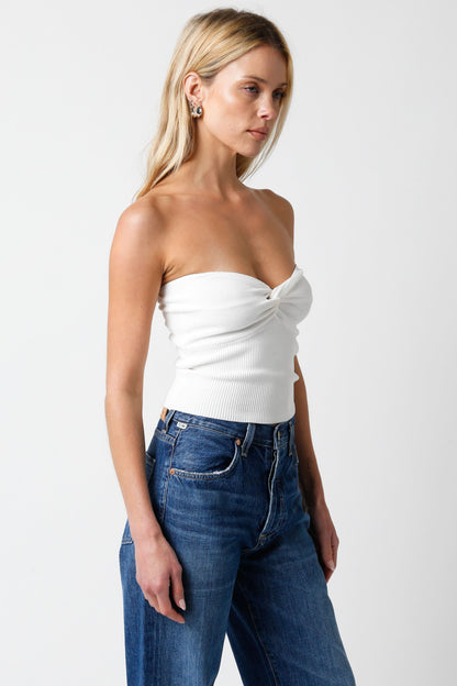 Becca White Twist Knot Tube Top