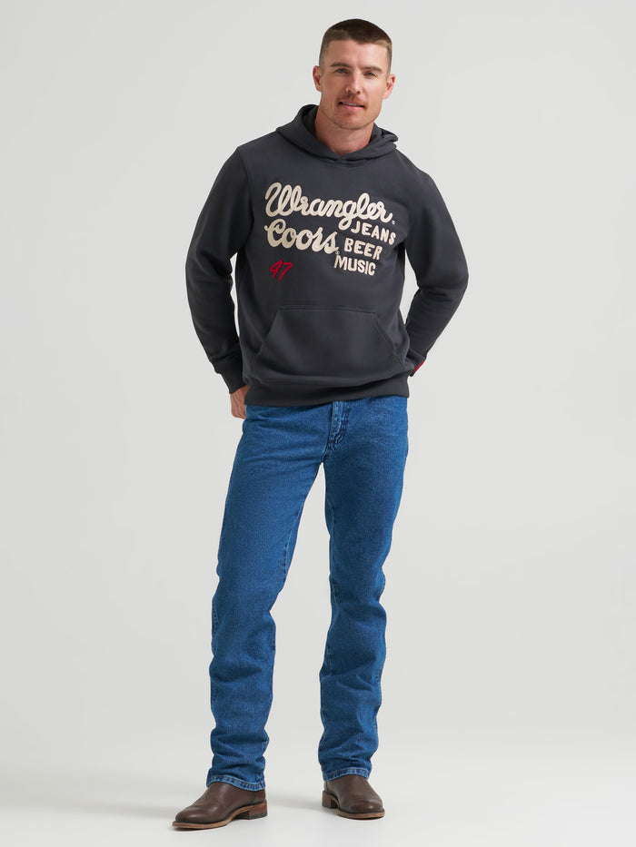 Wrangler x Coors2.0 Unisex Black 'Jeans Beer Music' Embroidered Logo Hoodie 112383039